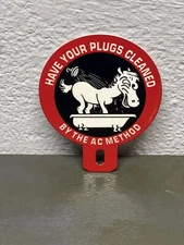 AC SPARK PLUGS Metal Plate Topper Sign Gas Oil Station Automotive Garage Sales