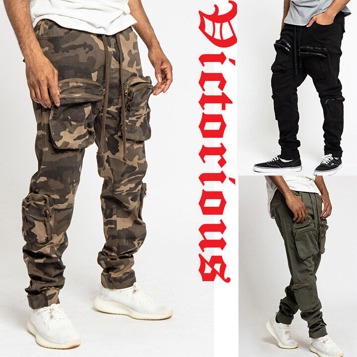 Victorious Men's Utility Front Big Pocket Cargo Jogger Pants Victorious Men's Utility Front Big Pocket Cargo Jogger Pants