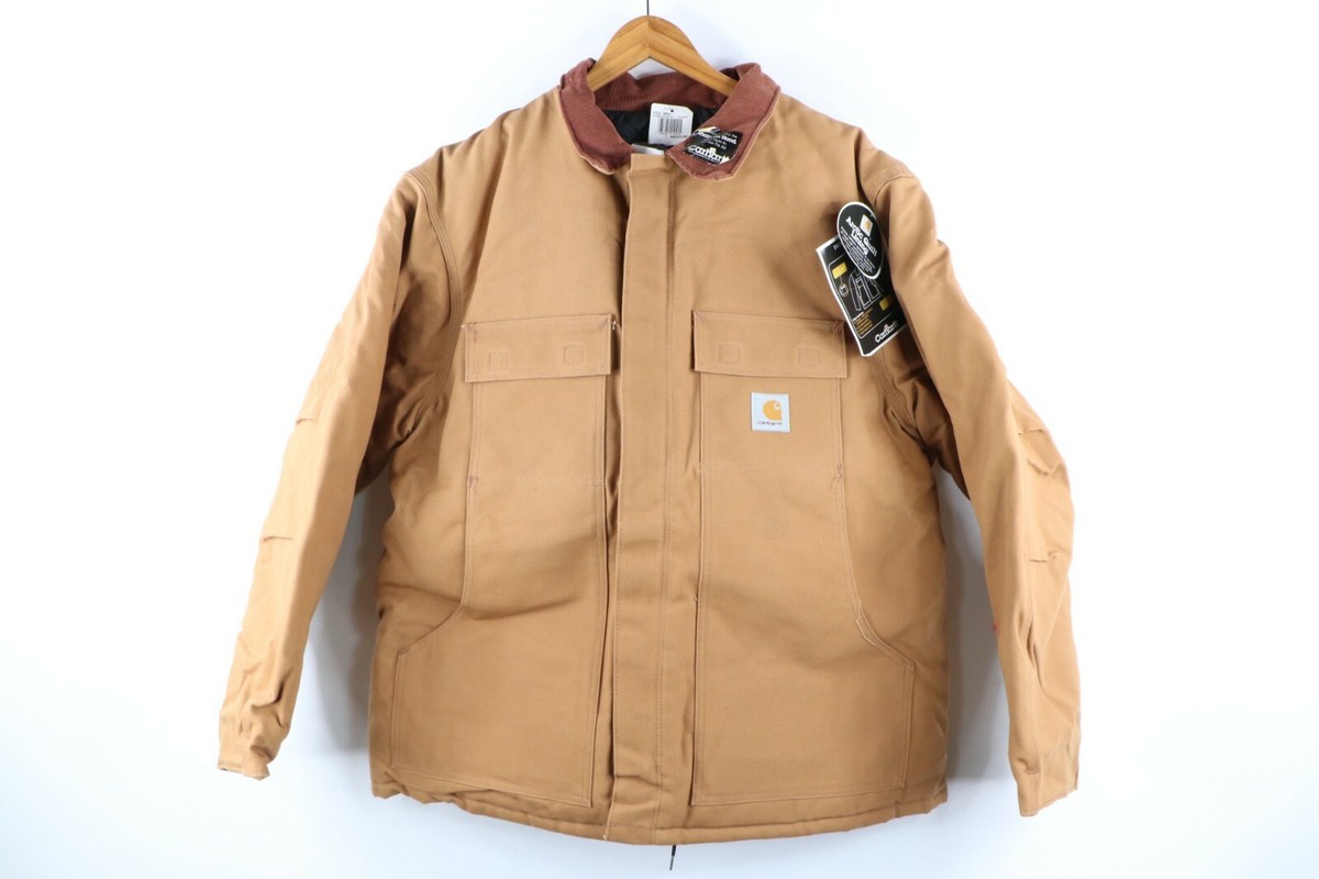 NOS Vintage 90s Carhartt Mens 46 Spell Out Corduroy Collar Arctic 