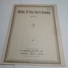 Mother At Your Feet Is Kneeling Sister S C Vintage Sheet Music S17