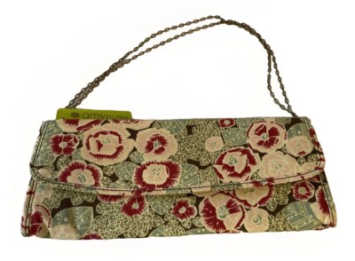 Amy Butler for Kalencom Brenda Clutch w/ Chain Flora Poppies New Organic Cotton
