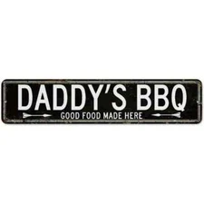 Daddy's BBQ "Good Food Made Here" , 16x4 Inch Rustic NEW -Great for Fathers Day