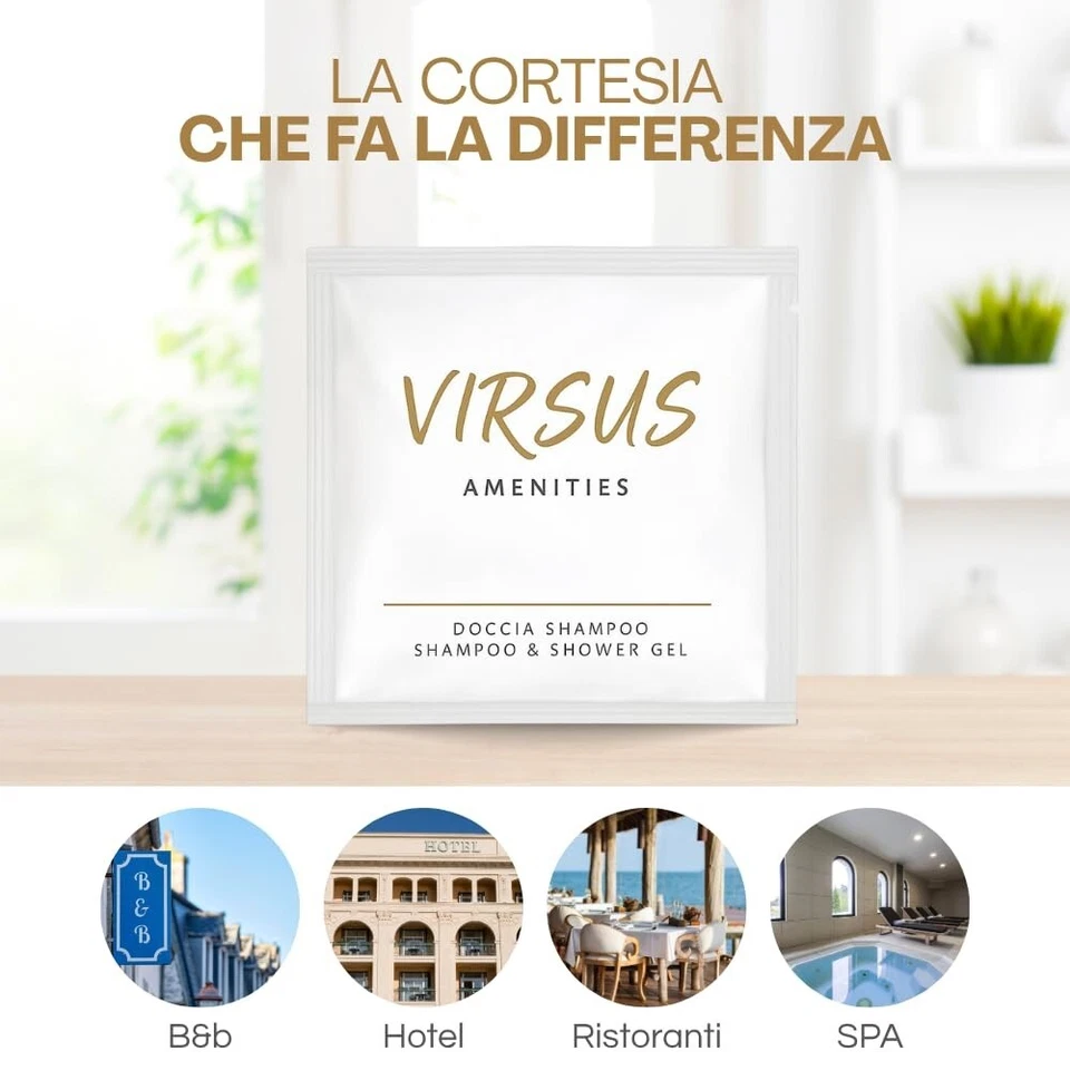 500 BUSTINE DOCCIA SHAMPOO da 10 ML - PRODOTTO DA BAGNO per ALBERGO B&B e HOTEL - Immagine 4 di 4