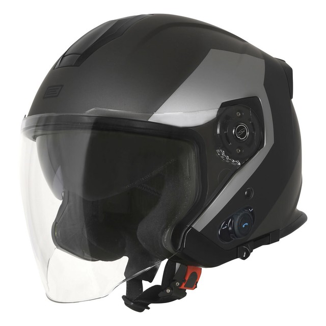 Casque Jet ORIGINE Palio BT 2.0 Bluetooth Eko Noir/Titane