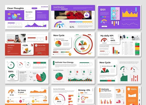 New Dashboards PowerPoint Template with editable charts - Picture 5 of 5