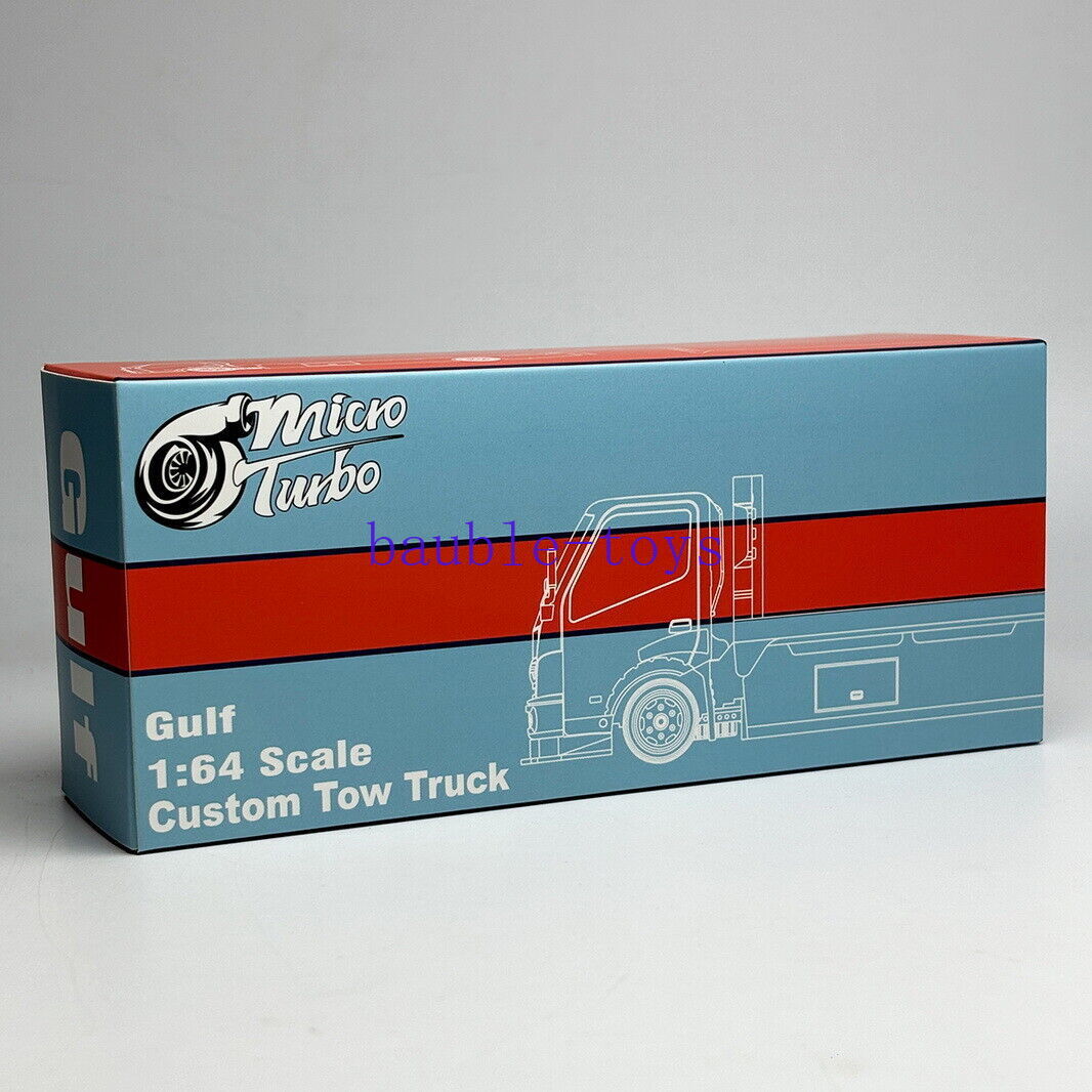 Micro Turbo Gulf & Monster トラックセット Micro Turbo 1/64 Scale Custom Tow Truck Gulf Diecast car