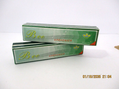 A Set of Two ''Bee'' Pocket Harmonicas in original boxes.