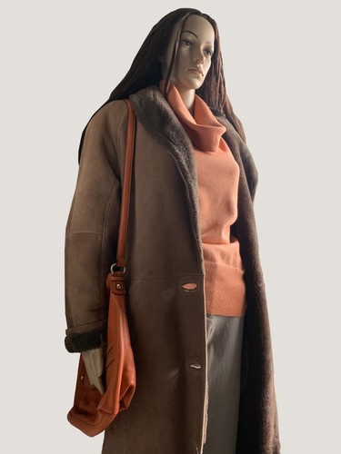 Jean Guise Women’s Genuine Shearling Fur Coat Warm Color Light Brown size 8-10 - Picture 7 of 16