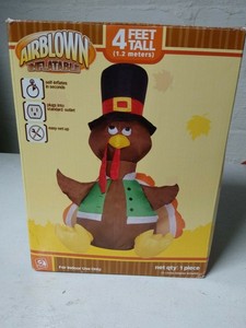 Airblown Turkey 4 Inflatable Thanksgiving Yard Decoration Gemmy