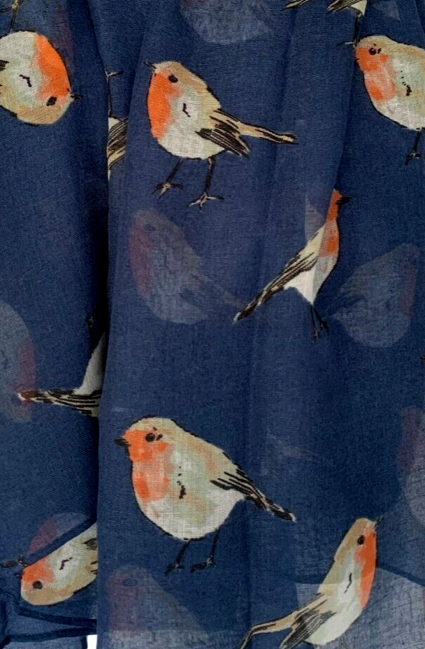 Sciarpa Donna Red Robin – Scialle Morbido Con Stampa Pettirossi (187x95 Cm) Purple Possum UK