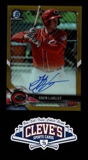 2018 BOWMAN CHROME AUTO GAVIN LAVALLEY 41/50 GOLD REFRACTOR CINCINNATI REDS
