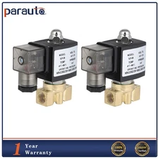 2Pcs 1/4" NPT 110-120V Air Suspension Valve Solenoid Brass Electric Air N/C