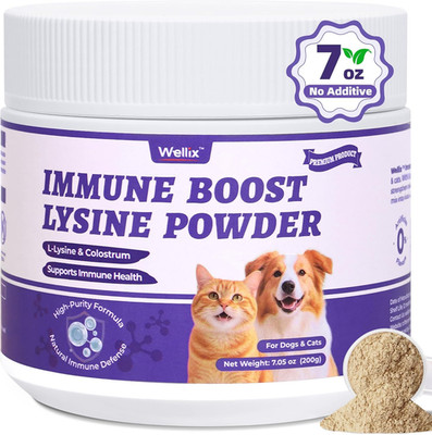 7.05Oz Lysine Powder for Cats & Dogs with Colostrum & Taurine for Dogs & Cats -
