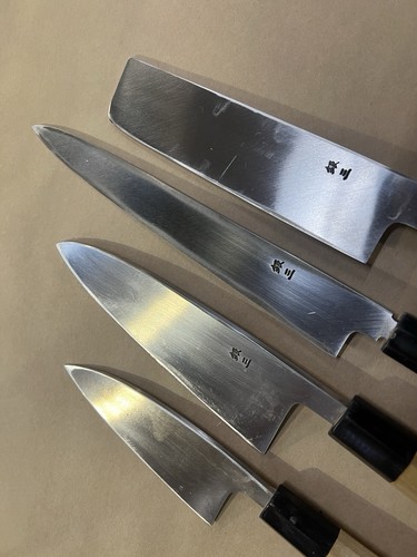 Kikuchiyo Japanese Hand Forged/Tempered 4 Piece Chef Knife Set Tasuya Odo case - Picture 2 of 11