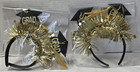 2 Graduation Headbands- Black Caps w/tassels & gold Tinsel - New in Package