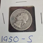 1950 S Washington 90% Silver Quarter San Francisco Mint Mark