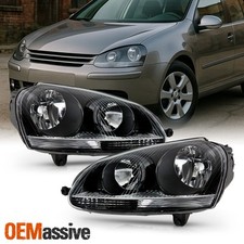 Fit Black 2006 2007 2008 2009 Volkswagen Jetta GTi Halogen Headlights Lamp