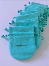 10pc Tiffany Empty Packaging Small Blue Drawstring Closure Jewelry Pouches new