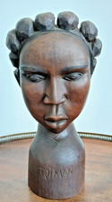 Sculpture en ébène "femme africaine" signée Rimanitoka