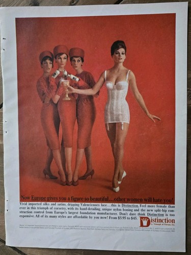  1960 Women's Girdle Bra Distinction by Triumph of Europe vintage Fashion ad