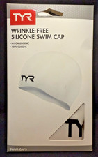 TYR - Wrinkle-Free Silicone Swim Cap - White - Size: Adult - Hypoallergenic