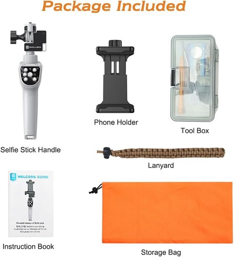 Waterproof Selfie Stick for iPhone/Android, Bluetooth with Black - 第 8/8 張圖片