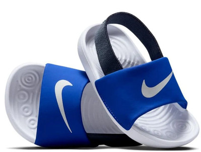 Nike Kawa Kids' Slides BV1094-402 Blue Comfort Slip-On Sandals | Size 5C