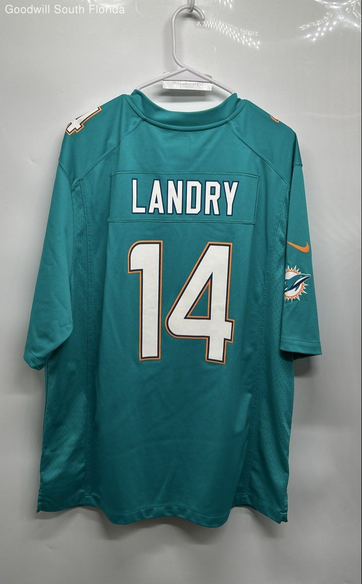 Nike Mens Green Miami Dolphins Jarvis Landry #14 NFL Football Jersey Size XL thumbnail 2