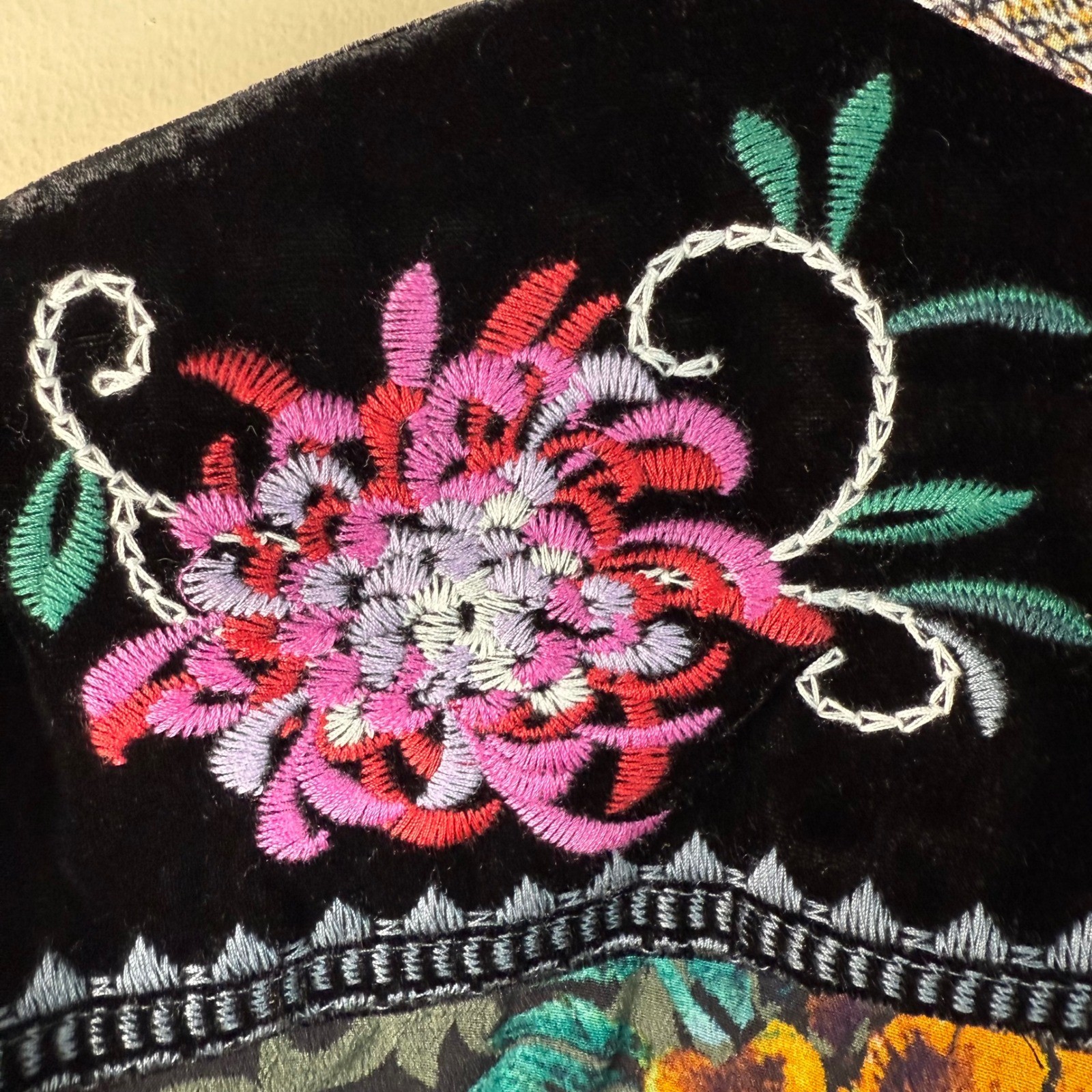 John Mark Multicolor Floral Patchwork Button Down… - image 12