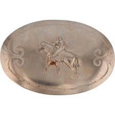 Horse Ranch Rancher Rodeo Floral Western Cowboy Cowgirl 70s Vintage Belt Buckle
