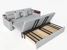 Sofa bed, sofa 210 x 82cm, mattress 180 x 188cm, with storage, with charger