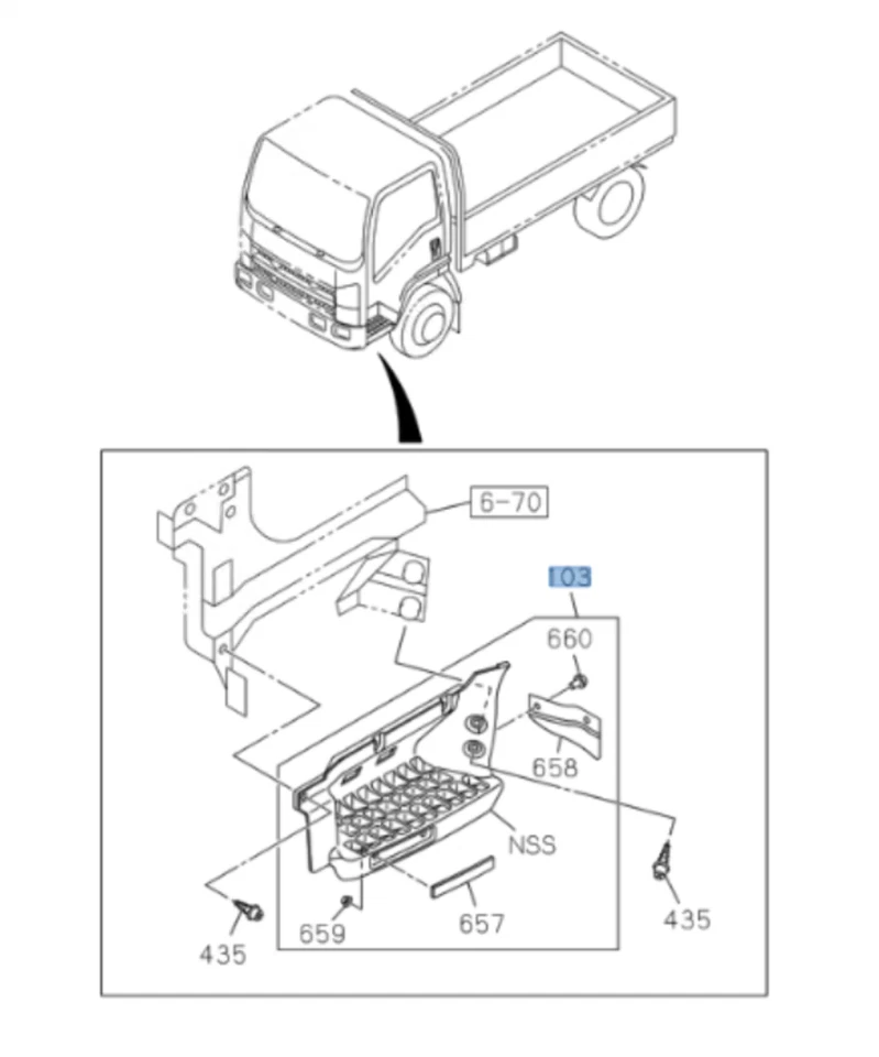 2x Placa de paso izquierda + derecha para ISUZU NRR NPR NQR NPR-HD 08-25 Foto 2 de 4