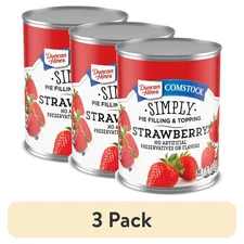 (3 Pack) Duncan Hines Comstock Strawberry Pie Filling & Topping - 21 oz Cans