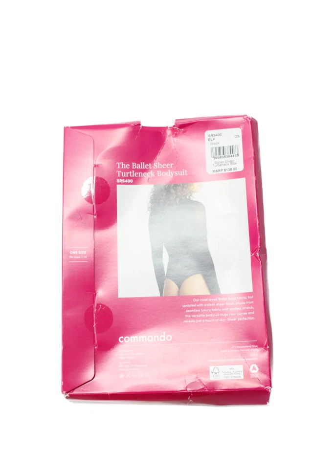 Commando 女式芭蕾舞透明高领紧身衣裤黑色均码 — 第 2/4 张图片