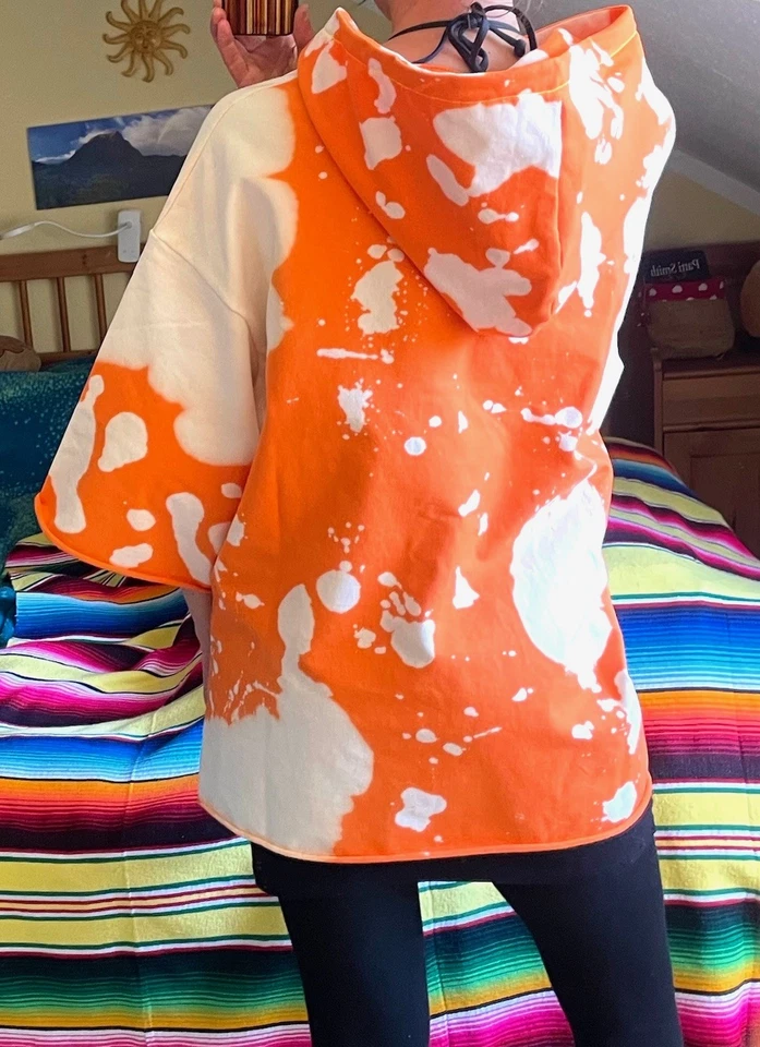 Hoodie Surf Sweater Kleid Bleached Oversized Long Sweatshirt 80er 90s Grunge Y2K - Bild 3 von 4