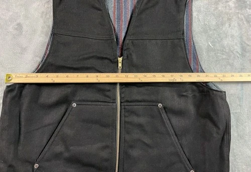 Wild Ass Vest Mens Medium Black Canvas Lined Baileys Full Zip Workwear  image 6