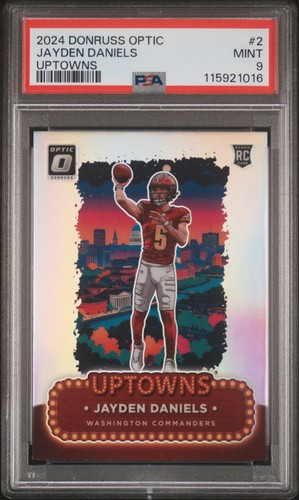 2024 Panini Donruss Optic - Uptowns Jayden Daniels #2 (RC), PSA 9