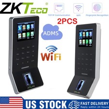 2PCS ZKteco F22 IP ADMS Fingerprint System Access Control Time Attendance System