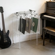 Acrylic Record Player Stand Record Player Stand with Storage Acrylic Side Table