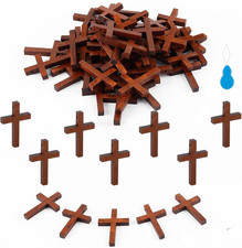 50 Pack Wooden Crosses, Wall Crosses Small Wooden Crosses for Crafts, Small Cros