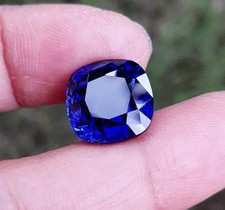 8 CT Natural Ceylon Royal Blue Sapphire Cushion Cut CERTIFIED Loose PG Gemstone