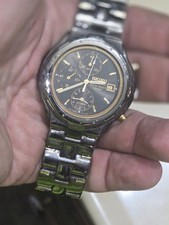 Seiko Alarm Chronograph Quartz Alarm 100m Bla...