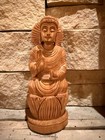 Hand Carved Wooden Buddha Seated on Lotus Flower Statue 6.25" Tall — photo 6