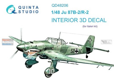 QTSQD48206 1:48 Quinta Studio Interior 3D Decal - Ju87B-2/R-2 Stuka (ITA kit)