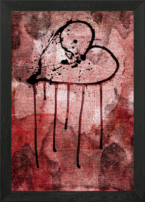 ''Broken Heart'' Konzeptarbeit - im gerahmten Wandbild Poster Leinwanddruck Bild