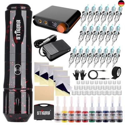 Tattoo Maschine Set Kompletter Rotary Tattoo-Stift mit 20Pcs Tattoo Cartridges