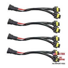 4Pcs H11 H8 Male to Female 2 Way Splitter Wire Bulb Socket Headlight Wiring