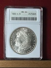 1880-S $1 MS64 Morgan Silver Dollar - Old vintage ANACS soapbox holder