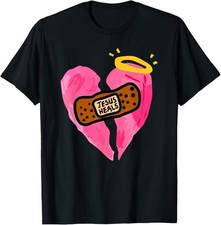 New Limited Jesus Heals Broken Heart print bandages bandaids T-Shirt Made In USA