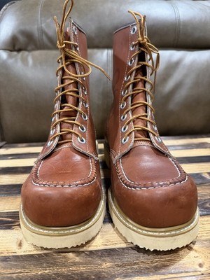 Deadstock Vintage Endicott Johnson 8  Leather Work Boots 8E Tuff Tred USA Made